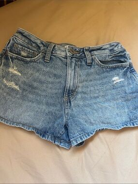 SO Distressed Light Blue Denim Jean Shorts